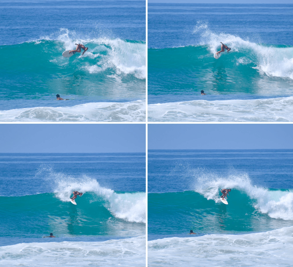 Surfing backside on a righthand